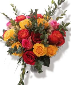 bouquet rose colorate 60 cm circa