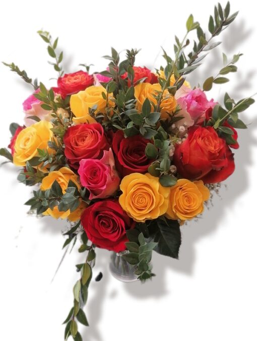 bouquet rose colorate 60 cm circa