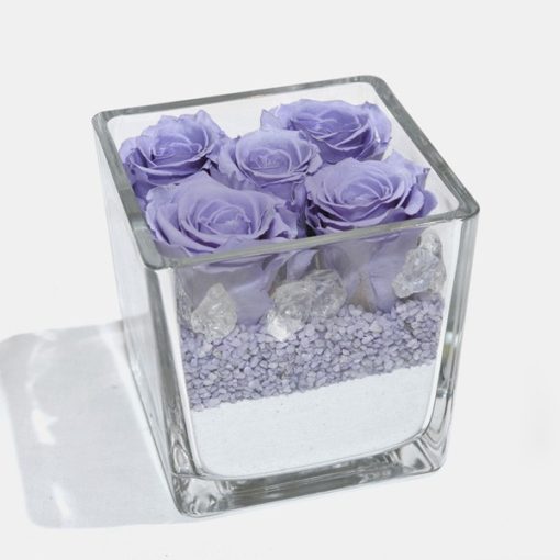 Rose stabilizzate con vaso di vetro o porcellana