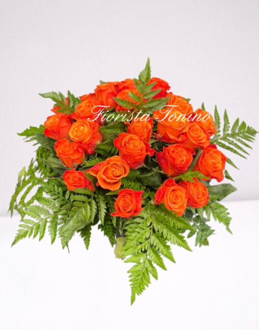 bouquet rose arancioni 60 cm circa