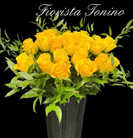 bouquet di rose gialle 60 centimetri