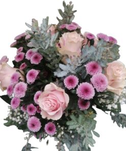 bouquet fiori misti tonalità del rosa
